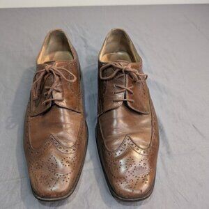 Windport Made in Italy Brown Leather Wingtip Brogue Dress Shoe Men Size 42